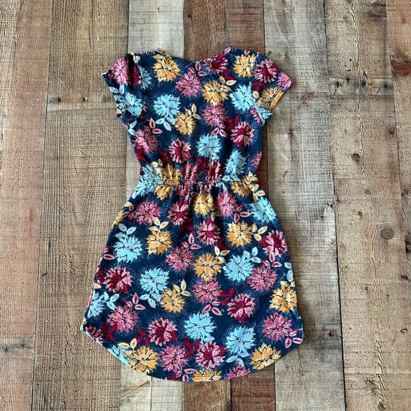 LuLaRoe Girls Floral Dress Size 6 Blue/Multicolor Polyester/Spandex - Picture 6 of 6